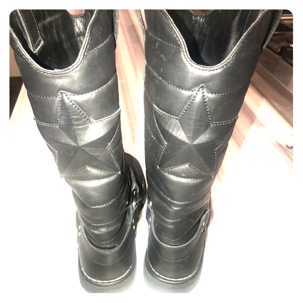 COPY - CHANEL BLACK QUILTED LEATHER STAR MOTORCYC…